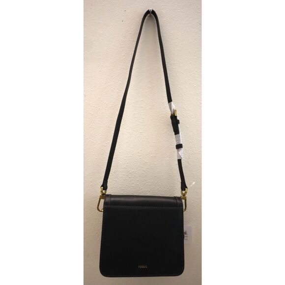 Fossil SHB3070001 Women's Black Ainsley LiteHide Leather Sm. Flap Crossbody - Picture 11 of 16